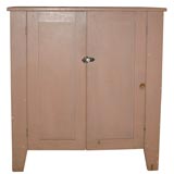 Antique 19THC ORIGINAL SALMON PAINTED JELLY CUPBOARD FROM PENNSYLVANIA