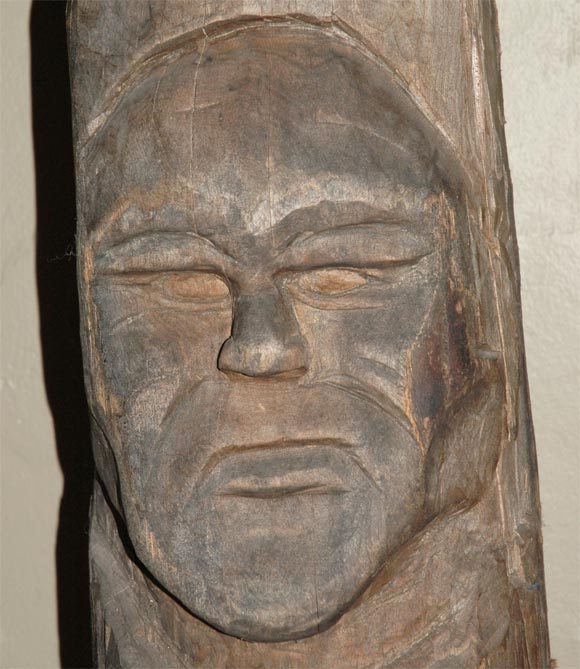 Other 19th Century Hand Carved Sculpture of Indians Face For Sale