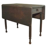 19THC ORIGINAL DARK RED PAINTED DROP LEAF TABLE