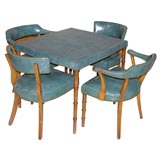 Baker Knapp & Tubbs Parchment Game Table and Four Chairs