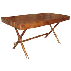 Hand Made campaign style Koa wood desk by Griffin Okie