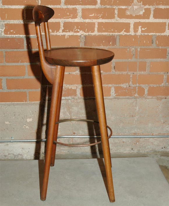 Set of teak & brass stools by Kurt Ostervig, Denmark
