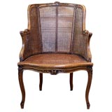 19th C. Walnut Louis XV Caned Fauteuil