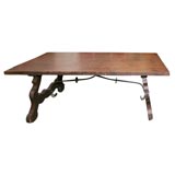SOUTHERN FRENCH TRESTLE TABLE WITH IRON BRACKETS