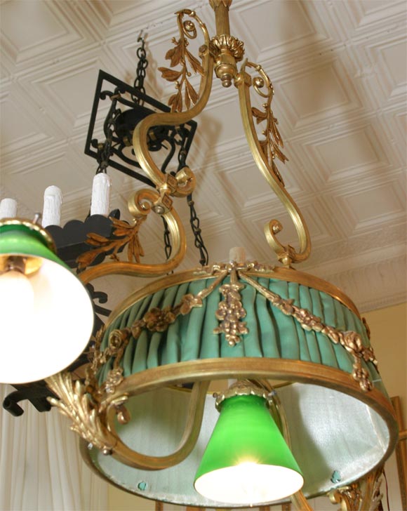 French 5 LIGHT BRONZE CHANDELIER
