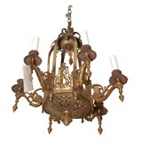 Antique BRONZE GOTHIC STYLE CHANDELIER