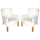 Pair Borge Mogensen Wing Back Chairs