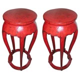 Red Lacquered Vase Stand