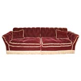 deep red mohair velvet sofa