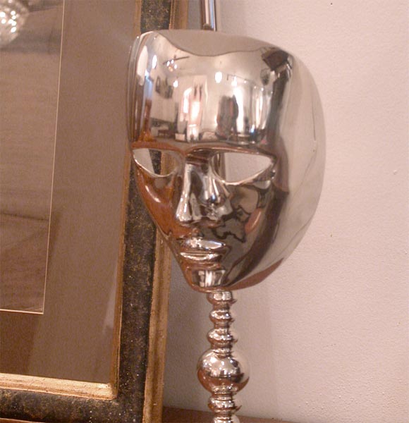 Pair of "Death in Venice" Venetian Mask Table Lamps