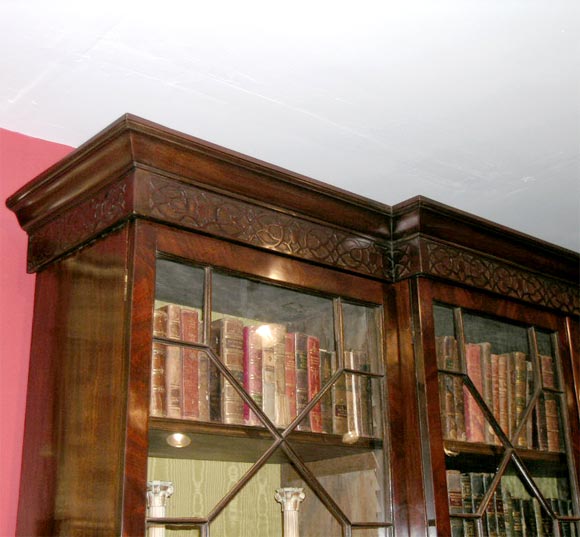 English Georgian Mahogany Breakfront Bookcase