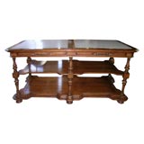 Kitchen Island with Marble inlay and Iron Fixturing