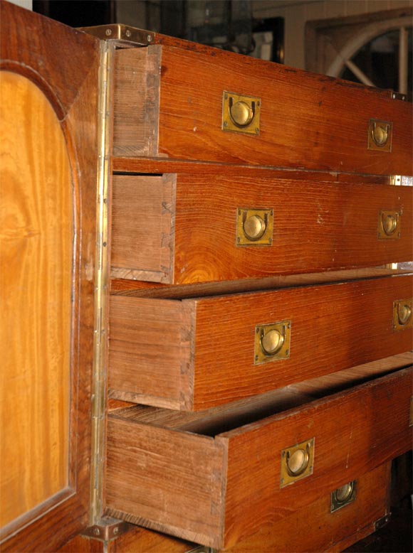 19th Century English Mahogany Campaign Chest For Sale 7