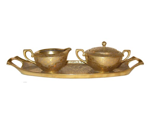 Gold Plated Sugar and Creamer Set by O&EG Royal Austria