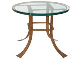 glass and iron side table