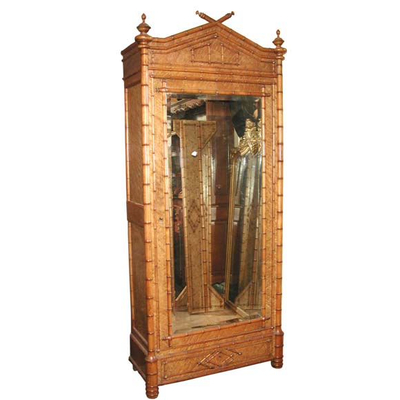 Faux Bamboo Armoire For Sale