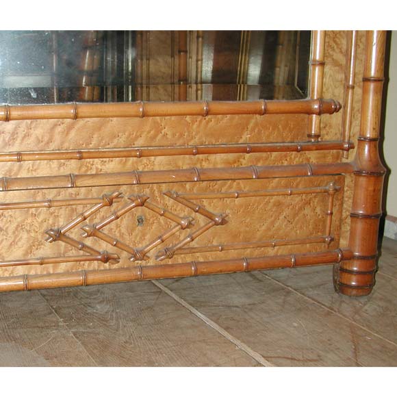 Faux Bamboo Armoire In Good Condition For Sale In Sagaponack, NY