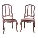 Antique Set of Five Dark Oak Regency Style Chairs