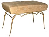 Bronze Upholstered Bench by Rene Prou