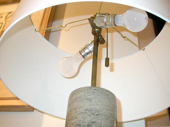 American Marble cylinder table lamp designed by Karl Springer