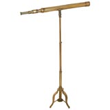 !9th C Brass Telescope on Tripod Stand