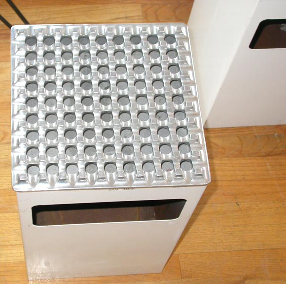 Pair of metal waste cans/standing ashtrays