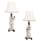 Pair of Oriental Figure Lamps