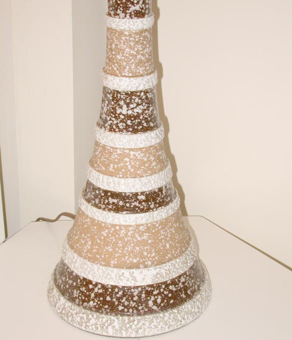 Pair of Large  Textured Ceramic Lamps