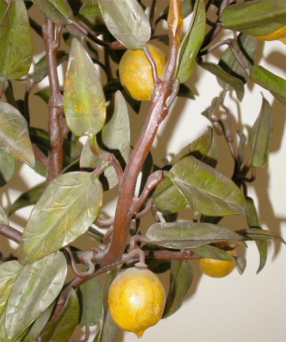 Painted tole lemon tree 1