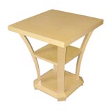 pair of ash veneered end tables