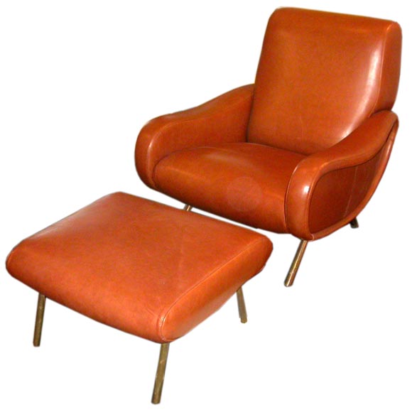 Pair of Arflex Lady Chairs by Marco Zanuso and Ottomans