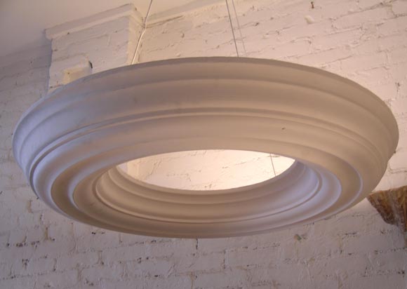 Mid-Century Modern Large French Modern Neoclassical Plaster Chandeliers in style of Serge Roche For Sale