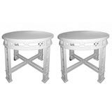 Round Chippendale- style side tables
