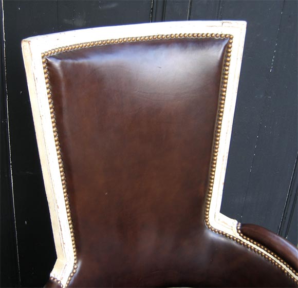 Louis XVI Bergère in White Wood For Sale 1