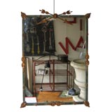 1940s Mirror with Gilt Metal Arrows on Frame