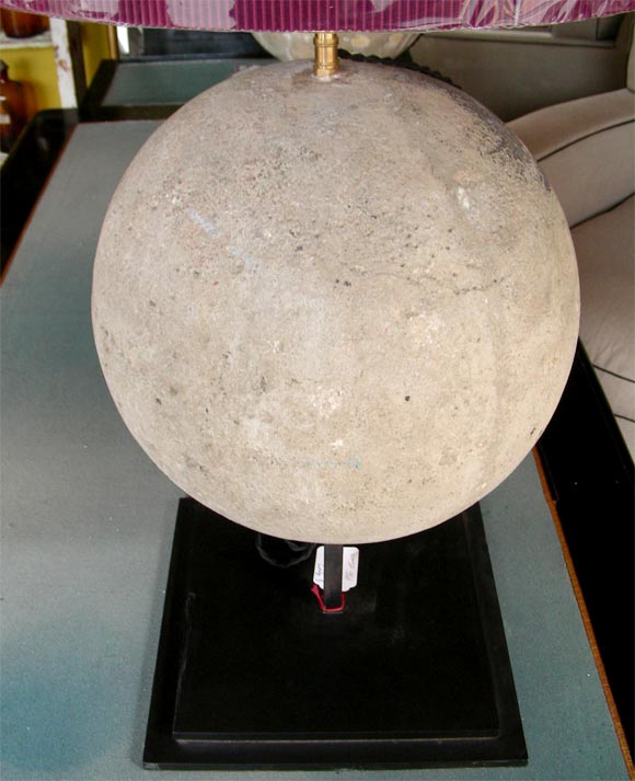 French Two Lamps with Stone Sphere For Sale