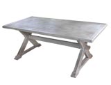 X  Base Whitewashed Trestle Table