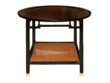 Black Round top, Square base table by Baker