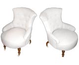 Napoleonic Tufted Boudoir Chairs