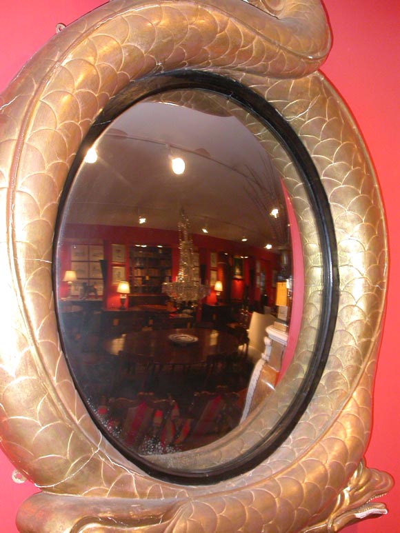 Giltwood Pair of Scottish Regency Convex Mirrors