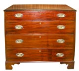 Mahogany English Chest with Banded Top