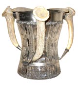 Rare American Sterling and Stag Horn Handled Loving Cup