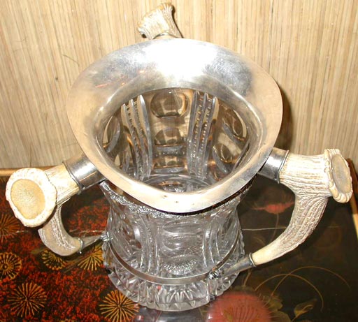 Rare American Sterling and Stag Horn Handled Loving Cup In Excellent Condition In Sag Harbor, NY