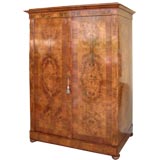 Inlaid Walnut Bookmatched Louis Philippe Armoire