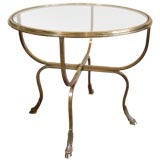Early 20th Century French Brass Circular Cocktail Table Early 20th Century French Brass Circular Cocktail Table