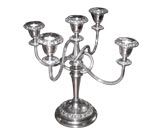 Silver Plated 5 Arm Candleabra