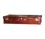 Antique English Leather Trunk on Stand