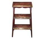 Antique Wood and Brass Step Ladder