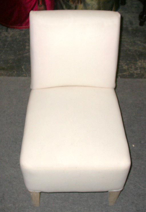 Wood custom round backed slipper chair For Sale
