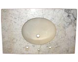 Used oval sink with marble countertop